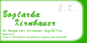 boglarka kirnbauer business card